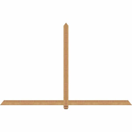 Ekena Millwork Eugene Smooth Timber Gable Bracket, Western Red Cedar, 96"W x 60"H x 1 1/2"D x 3 1/2"F, 15/12 Pitch GBW096X60X0204EUG00SWR